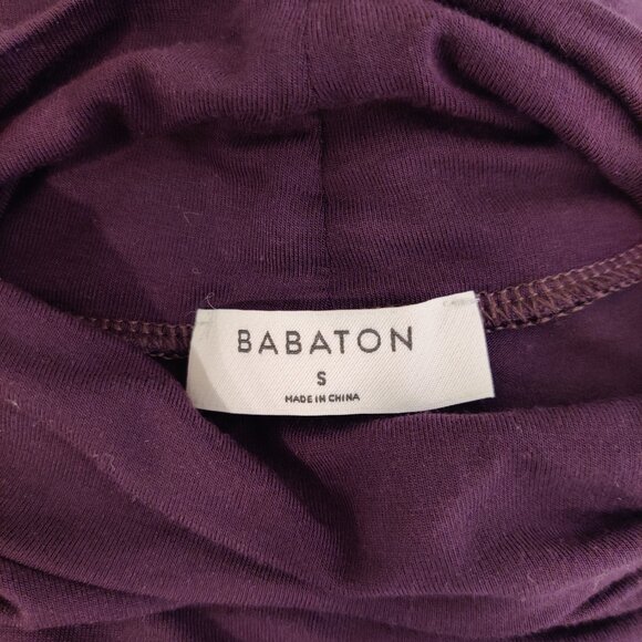 Aritzia Babaton Women's Violet Lightweight Slim Fit Long Sleeve Turtleneck | S - Picture 4 of 8